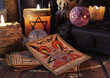 © samiramay - Still life with tarot cards, magic crystals and candles