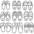 vector set of slippers