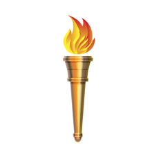 Torch Icon - Vector Hot Flame, Power Flaming,