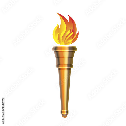 Fotografía Torch icon - Vector Hot flame, power flaming,