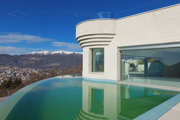 Wall Mural - mansion with pool, exterior