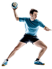 Wall Mural - man handball player isolated