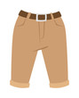 Brown shorts silhouettes vector on white. Casual isolated fashion