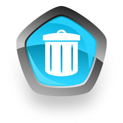 Leinwandbilder - pentagon blue vector web icon