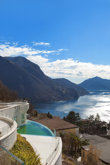 Wall Mural - lake view from a building