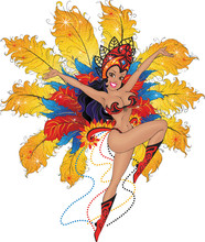 Girl Dancer In The Brazilian Carnival.