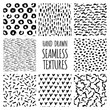 © Ms.Moloko - Set of eight black and white seamless hand drawn textures