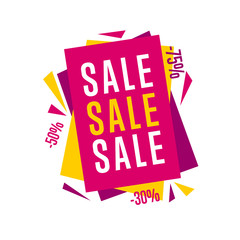 Canvas Print - Sale tag vector isolated. Sale sticker with special advertisement offer.