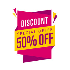 Wall Mural - Discount tag vector isolated. Sale sticker with special advertisement offer.