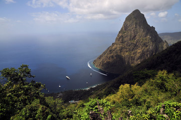 Poster - The Piton Peak / View from the Caribbean Island of St Lucia