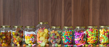 Sugary Candy In A Glass Jar
