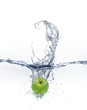 water splashing with fruits