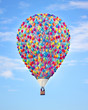 Colorful Fun Hot Air Balloon. Party Balloon Effect.