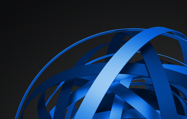 Poster - Abstract 3d rendering of sphere with rings in empty space. Futuristic shape. Surreal background.
