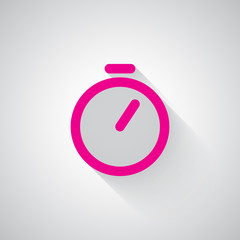 Wall Mural - Pink Timer web icon on light grey background