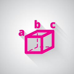 Wall Mural - Pink Trigonometry web icon on light grey background