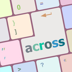 Poster - across button on keyboard with soft focus vector illustration