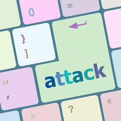 Poster - attack button on computer keyboard key vector illustration