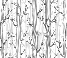 Seamless Pattern With Trees