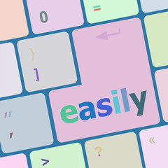 Poster - easile word on keyboard key, notebook computer button vector illustration