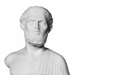 White marble bust of the greek  physician Hippocrates