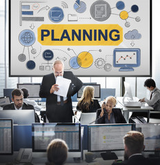 Canvas Print - Planning Strategy Global Business Data Concept