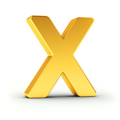 Aufkleber - The letter X as a polished golden object with clipping path
