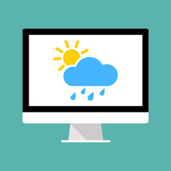 Poster - a computer. weather forecast