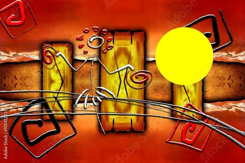 afrykanski-etniczne-retro-vintage-ilustracji