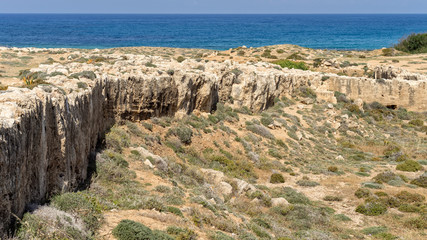 Wall Mural - Tombs of the Kings ancient necropolis of 4th century BC on Mediterranian coast. Paphos, Cyprus.
