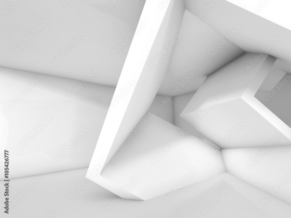 White cubic structures. 3 d background - obrazy, fototapety, plakaty 