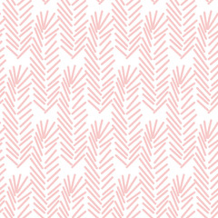 Geometric seamless pattern in color of the year 2016. Abstract simple line branches or feathers design. Rose quartz pastel color.
