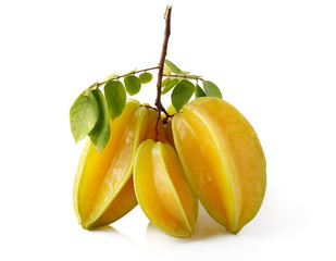 carambolas - starfruits isolated on white background