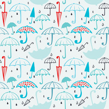 Pattern Of Umbrellas And Drops 2