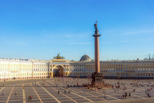 Palace Square Arial View In St. Petersburg, Russia.