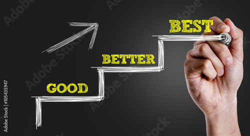 Fotomural Hand writing the text: Good - Better - Best