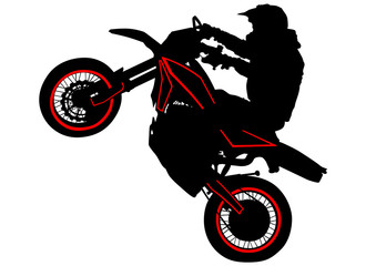 Sticker - People and sport bike on white background