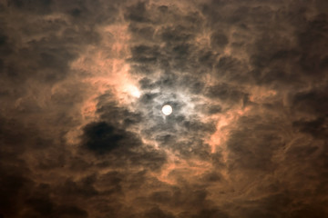 Wall Mural - abstract background of defocused blurred flame clouds in the sky