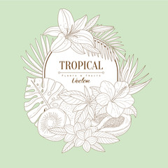 Poster - Tropical Plants and Fruits Set