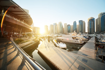 Wall Mural - Dubai Marina at sunset, United Arab Emirates