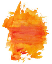 Abstract Artistic Bright Orange Watercolor Background Texture