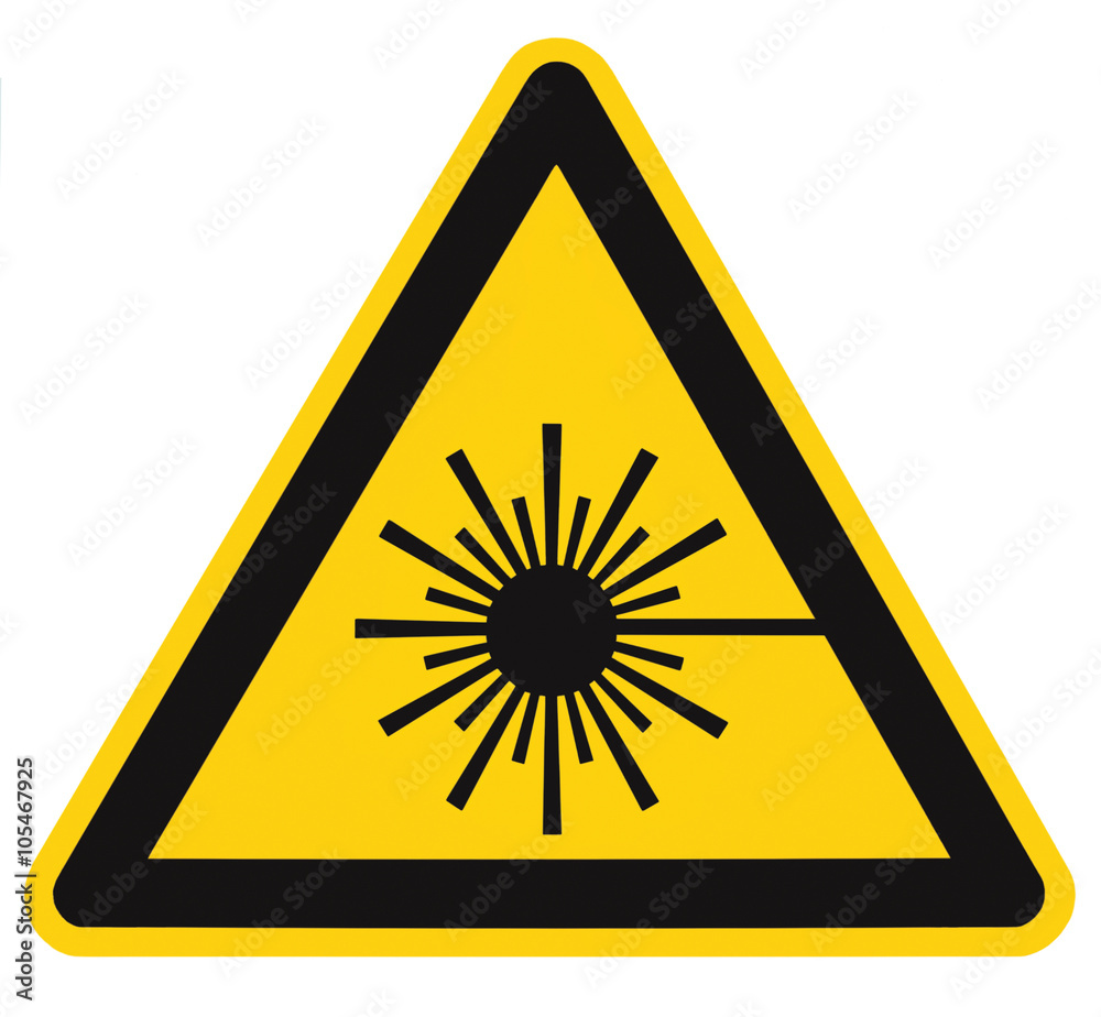 Laser radiation hazard safety danger warning text sign sticker label ...