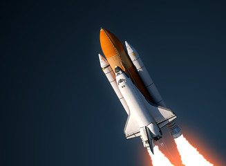 Wall Mural - space shuttle launch in sky