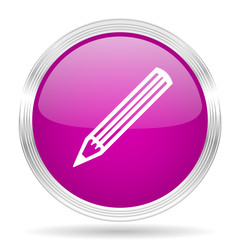 Aufkleber - pencil pink modern web design glossy circle icon