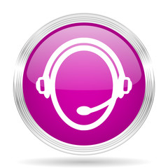 Aufkleber - customer service pink modern web design glossy circle icon