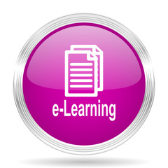 Fototapete - learning pink modern web design glossy circle icon