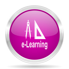 Fototapete - larning pink modern web design glossy circle icon