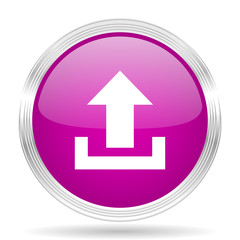 Aufkleber - upload pink modern web design glossy circle icon