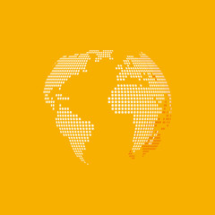 Wall Mural - white earth on yellow background