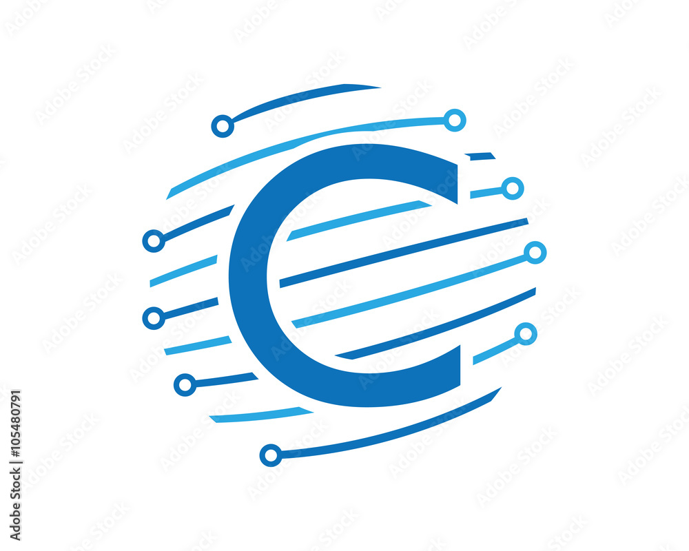C tech global letter logo Stock Vector | Adobe Stock